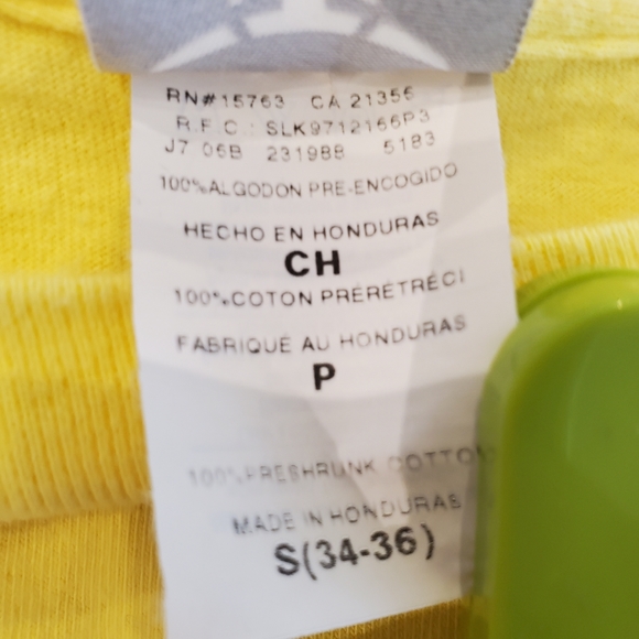 Unisex (Mens Small), Short Tee Shirt, Mountain, Boarding, Yellow with Black - Picture 8 of 10